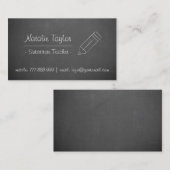 黒板の鉛筆の代用教員の名刺 名刺 (正面/裏面)