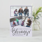 黒板の雪クリスマス恵み3枚 シーズンカード (スタンド正面)