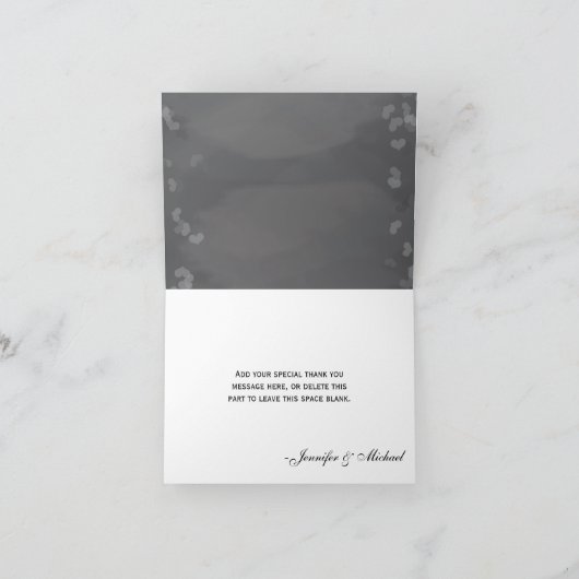 黒板の雪片の結婚式はメッセージカード感謝していしています サンキューカード (内部)