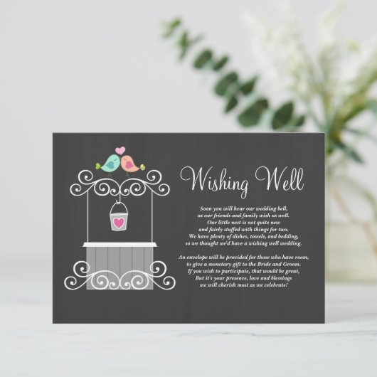 黒板の願い事の井戸の愛の鳥 エンクロージャーカード (スタンド正面)