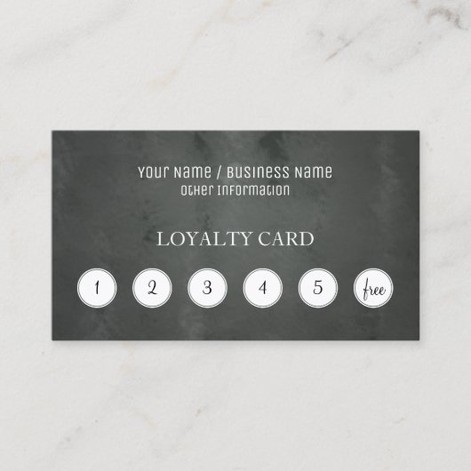 黒板の顧客のロイヤリティのパンチカード ロイヤリティカード (正面)