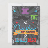 黒板の髭のバースデーパーティ招待状 招待状 (裏面)