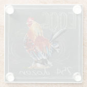 黒板の鶏の卵 ガラスコースター (裏面)