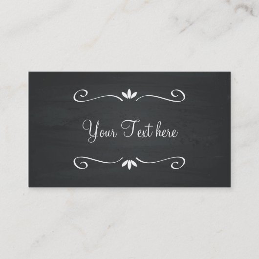 黒板の黒いヴィンテージ 名刺 (正面)