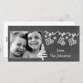 黒板のWalliesのクリスマスの写真カード シーズンカード (正面/裏面)