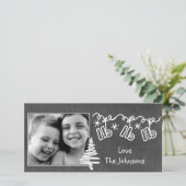 黒板のWalliesのクリスマスの写真カード シーズンカード (スタンド正面)