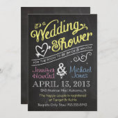 黒板はウェディングシャワーの招待状をつなぎます 招待状 (正面/裏面)