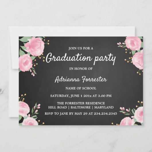 黒板は冒険|の大学院の写真を始めます 招待状 (裏面)