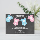 黒板は感謝していしています性はベビーシャワーを明らかにします サンキューカード (スタンド正面)