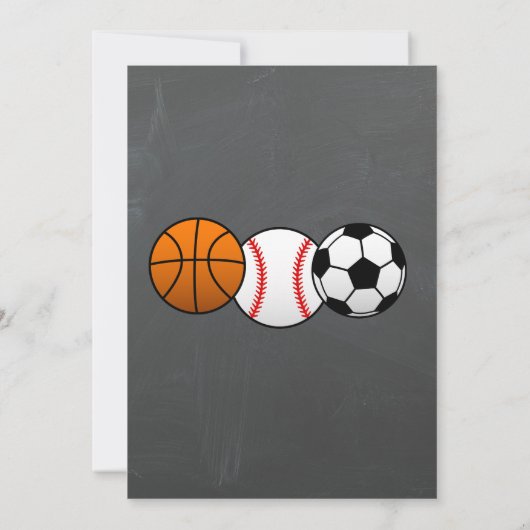 黒板は誕生日の招待状を遊ばします 招待状 (裏面)