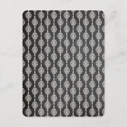 黒板ひげと唇ヴィンテージシック結婚ズ エンクロージャーカード (裏面)