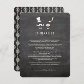 黒板ひげと唇ヴィンテージシック結婚ズ エンクロージャーカード (正面/裏面)