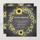 黒板ひまわり移動告知 招待状 (正面/裏面)