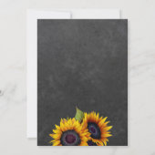 黒板ひまわり素朴な誕生日パーティー 招待状 (裏面)