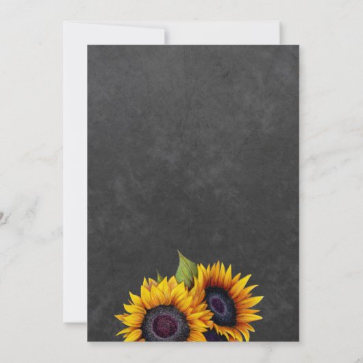 黒板ひまわり素朴な誕生日パーティー 招待状 (裏面)