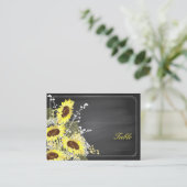 黒板ひまわり素朴結婚の座席表 プレイスカード (スタンド正面)