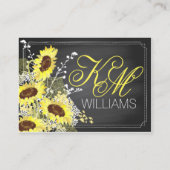 黒板ひまわり素朴結婚の座席表 プレイスカード (裏面)