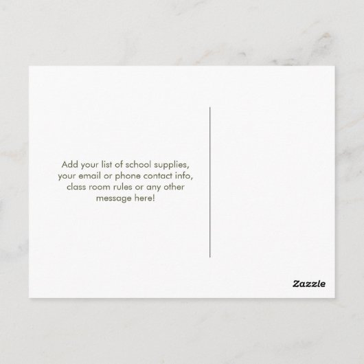 黒板ようこそ学校はがきへ ポストカード (裏面)