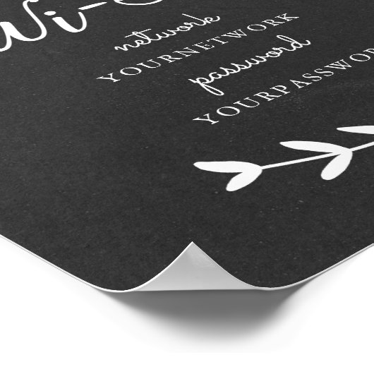 黒板をテーマにしたWifi看板 ポスター (角)