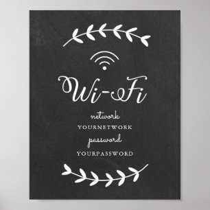 黒板をテーマにしたWifi看板 ポスター