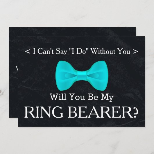 黒板を使えばリングや輪だ 招待状 (正面/裏面)