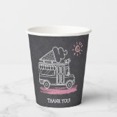 黒板アイスクリームトラック赤ちゃんシャワー 紙コップ (裏面)