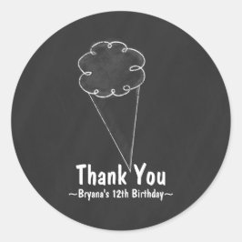黒板アイスクリームバースデーパーティー好意ステッカー ラウンドシール
