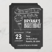 黒板アイスクリームバースデーパーティ招待状 招待状 (正面/裏面)