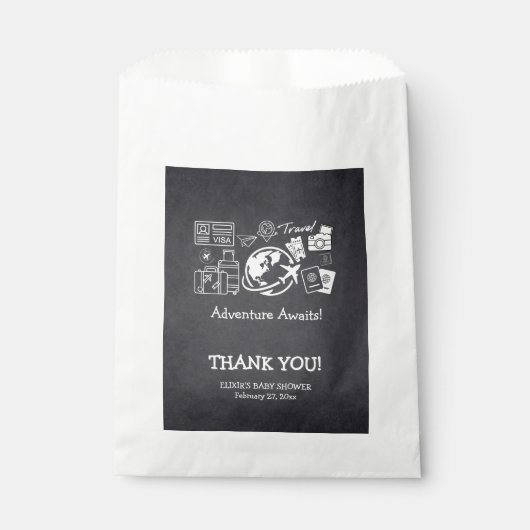 黒板アドベンチャーが赤ちゃんシャワーを待つ フェイバーバッグ (正面)