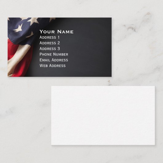 黒板アメリカ国旗 名刺 (正面/裏面)