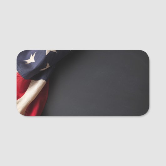 黒板アメリカ国旗 名札 (正面)