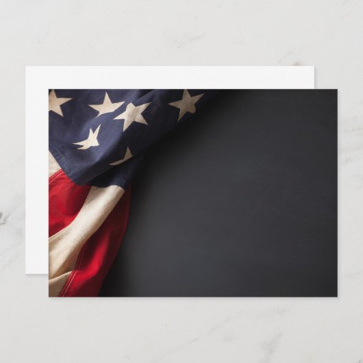 黒板アメリカ国旗 招待状 (正面/裏面)
