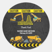 黒板アンダー建築ベビーシャワー ラウンドシール (正面)