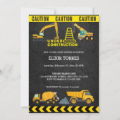 黒板アンダー建築ベビーシャワー 招待状 (正面)