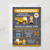 黒板アンダー建築誕生日招待状 招待状 (正面)