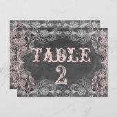 黒板アンティークピンクフローラテーブル番号カード ポストカード (正面/裏面)