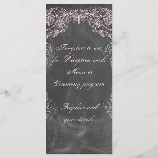 黒板アンティークピンクフローラプログラムラックカード プログラム (裏面)