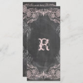 黒板アンティークピンクフローラプログラムラックカード プログラム (正面/裏面)