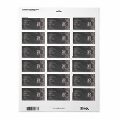 黒板アンティークピンクフローラモノグラムアドレス ラベル (フルシート)