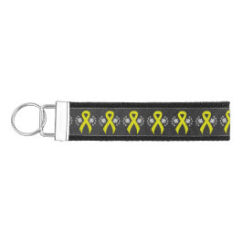 黒板イエロー認識度リボン リストバンドキーホルダー