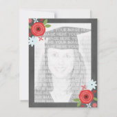 黒板インスパイアフローラ写真卒業 招待状 (裏面)