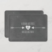 黒板インスパイア白矢印の日付を保存 セーブザデート (正面/裏面)