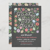 黒板イースターエッグ狩りとブランチ 招待状 (正面/裏面)