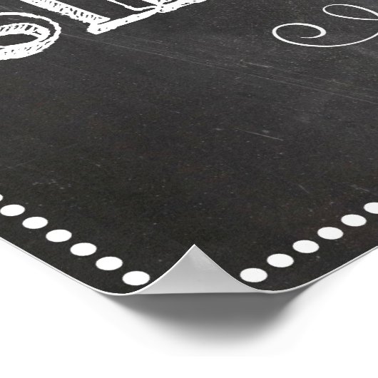 黒板ウェルカムブライダルシャワー標識 ポスター (角)