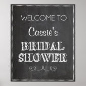 黒板ウェルカムブライダルシャワー標識 ポスター (正面)