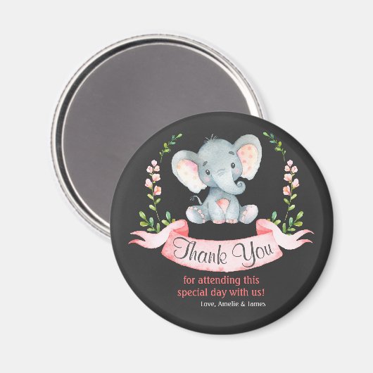 黒板ウォーターカラーエレファントガールありがとう マグネット (正面/裏面)