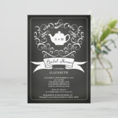 黒板ウォーターカラーティーブライダルシャワー招待 招待状 (スタンド正面)