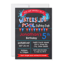 黒板ウォータースライドプール誕生日パーティーBash