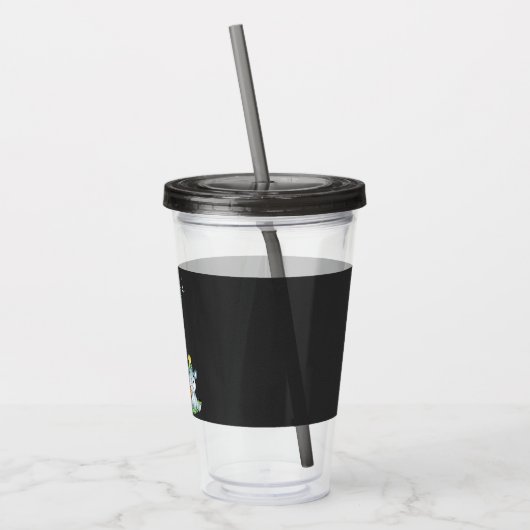 黒板ウォータールコルかわいいサファリジャングルベビーシャワー アクリルタンブラー (左)