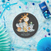 黒板ウォータールコルかわいいサファリジャングルベビーシャワー ペーパープレート (パーティー)